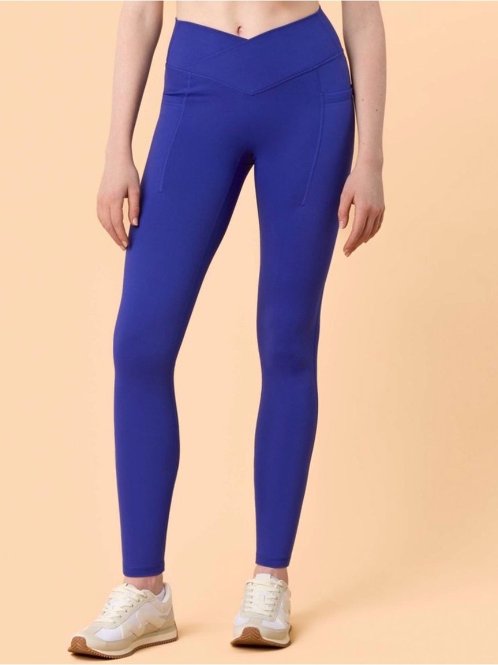 NWT Blogilates Women Crisscross High-Rise Leggings Blue Sz L Athleisure Yoga